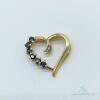 10kt Yellow Gold Blue Sapphire and Diamond Heart Pendant