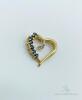 10kt Yellow Gold Blue Sapphire and Diamond Heart Pendant - 2