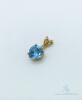 10kt Yellow Gold Blue Topaz and Diamond Pendant - 2