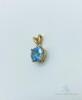 10kt Yellow Gold Blue Topaz and Diamond Pendant - 3