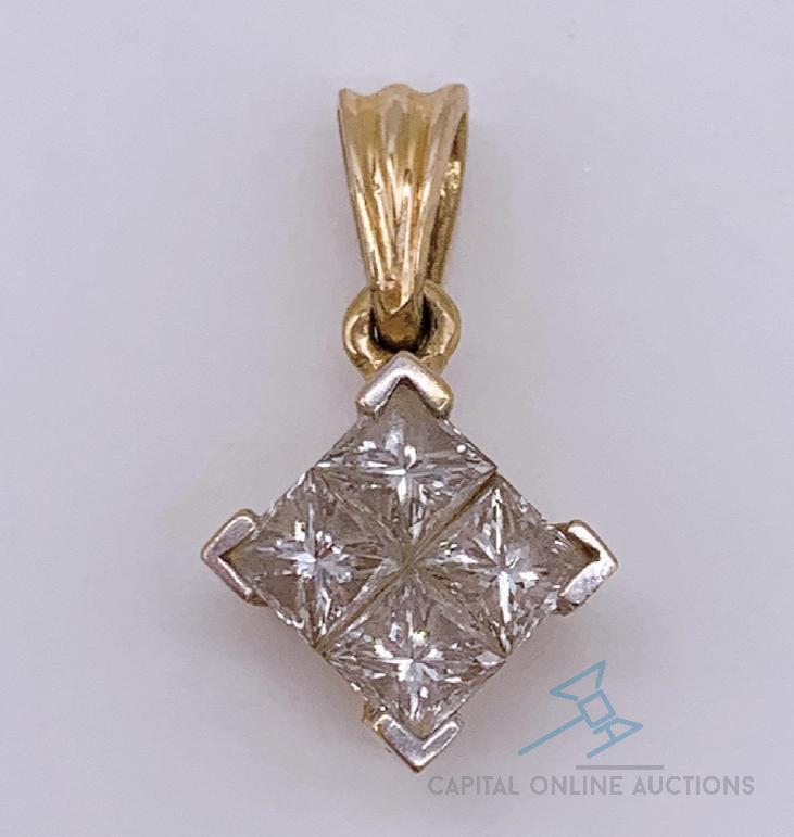 14kt Yellow Gold and Diamond Pendant