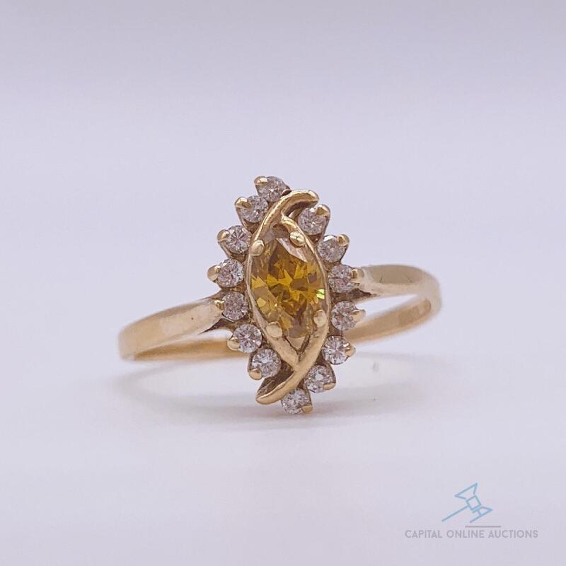 14kt Yellow Gold and Diamond Cocktail Ring