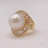 18kt Yellow Gold, Pearl, & Diamond Cocktail Ring - 4