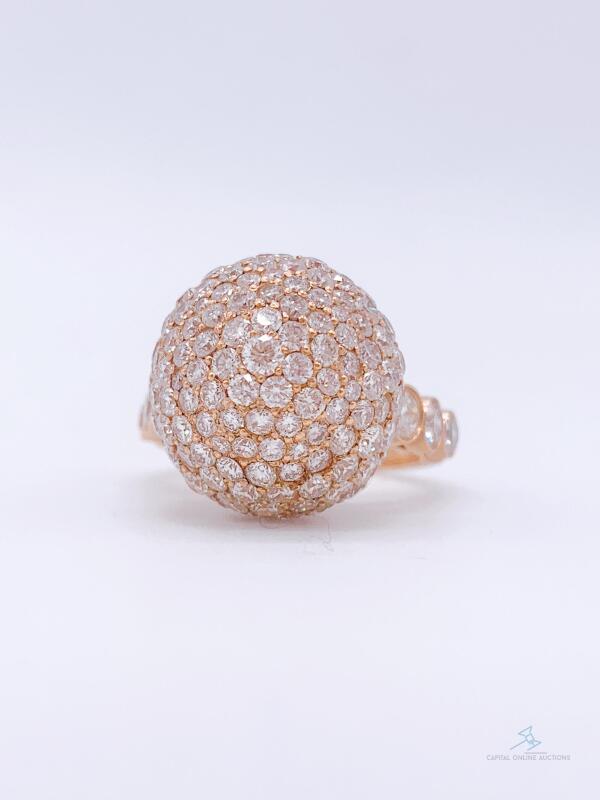 Incredible 6.00 Carat Diamond Designer Ring in 18kt Rose Gold