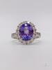 14kt Gold, Tanzanite & Diamond Halo Ring