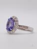 14kt Gold, Tanzanite & Diamond Halo Ring - 2