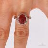 14kt Gold, Ruby, & Diamond Halo Cocktail Ring - 4