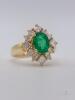 Gorgeous 18kt Gold, Emerald, & Diamond Ring - 2