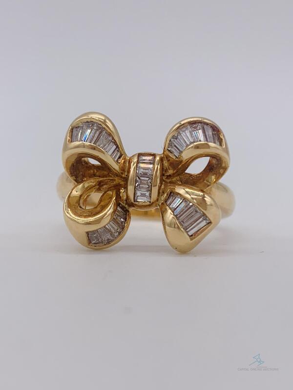 18kt Gold & Diamond Ribbon Ring