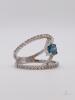 14kt Gold Blue & White Diamond Ring - 2