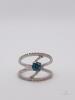 14kt Gold Blue & White Diamond Ring - 3