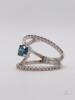 14kt Gold Blue & White Diamond Ring - 4