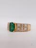 14kt Yellow Gold Emerald & Diamond Ring - 2
