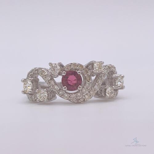 14kt Gold Pink Tourmaline & Diamond Cocktail Ring