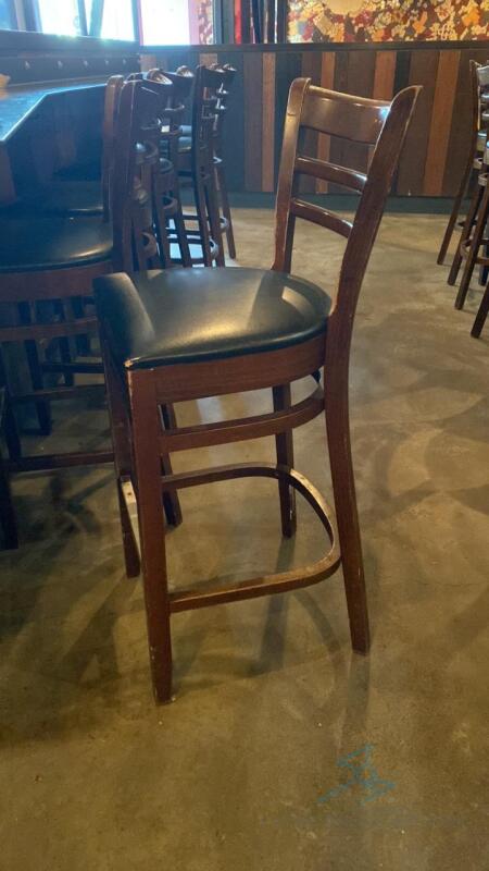 (6) Ladderback Bar Stool with Upholstered Seat