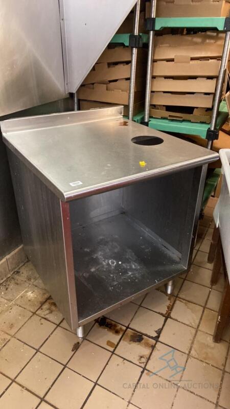 Stainless Steel Prep Table with Trash Disposal Opening