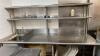 Stainless Steel Table with Overshelf and Sink