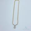 18kt Solid Yellow Gold, Diamond & Pearl Necklace - 3