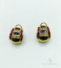 14kt Gold, Ruby, Blue Sapphire, & Diamond Earrings - 2