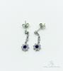 14kt Gold, Blue Sapphire, Diamond Earrings