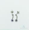 14kt Gold, Blue Sapphire, Diamond Earrings - 2