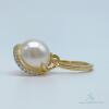 14kt Gold, Pearl, & Diamond Ring - 3