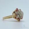 14kt Gold, Diamond, & Ruby Cocktail Ring - 3