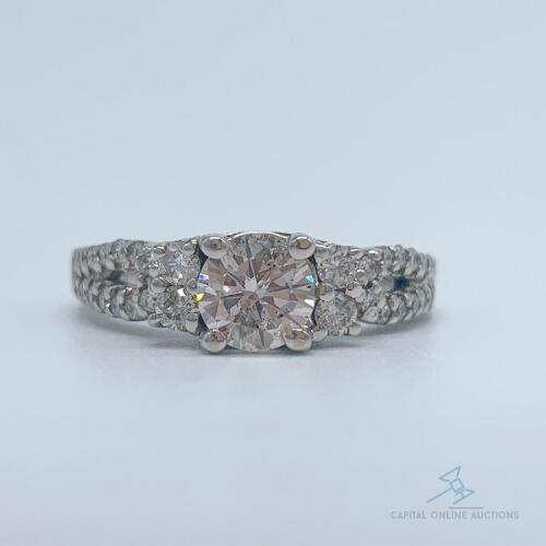 10kt Solid White Gold Diamond Engagement Ring