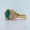 14kt Gold, Emerald, & Diamond Cocktail Ring - 2