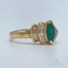 14kt Gold, Emerald, & Diamond Cocktail Ring - 3