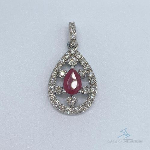 14kt Gold Ruby & Diamond Pendant