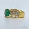 18kt Solid Yellow Gold, Emerald, & Diamond Cocktail Ring - 2