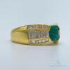 18kt Solid Yellow Gold, Emerald, & Diamond Cocktail Ring - 3