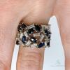 14kt White Gold Blue Sapphire and Diamond Band Ring - 3