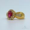 18kt Solid Yellow Gold, Ruby, & Diamond Cocktail Ring - 2