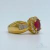 18kt Solid Yellow Gold, Ruby, & Diamond Cocktail Ring - 3