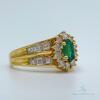 18kt Gold, Emerald, & Diamond Cocktail Ring - 3