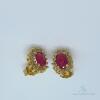 14kt Yellow Gold, Ruby & Diamond Earrings - 2