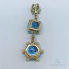 14kt Gold, Blue Topaz, & Diamond Pendant - 2