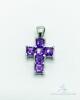 14kt Gold Amethyst Cross Pendant