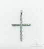 14kt Solid White Gold & Diamond Cross Pendant