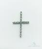 14kt Solid White Gold & Diamond Cross Pendant - 2