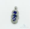 14kt Gold, Blue Sapphire, & Diamond Pendant