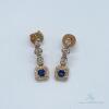 14kt Rose Gold, Blue Sapphire, & Diamond Earrings - 2