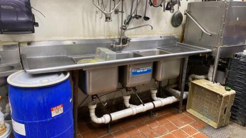 Three Compartment Stainless Steel Sink