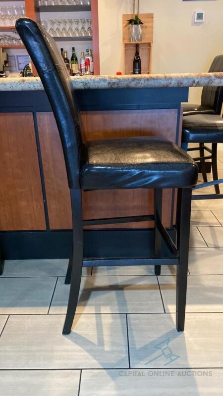 Black Upholstered Bar Stools (9)