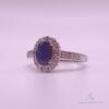 14kt Gold, Blue Sapphire & Diamond Halo Ring - 3