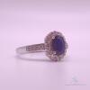 14kt Gold, Blue Sapphire & Diamond Halo Ring - 4