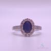 14kt Gold, Blue Sapphire & Diamond Halo Ring - 6