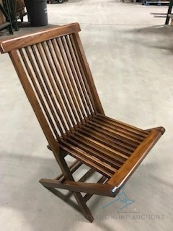 (10) SLATTED TEAK DECK CHAIR